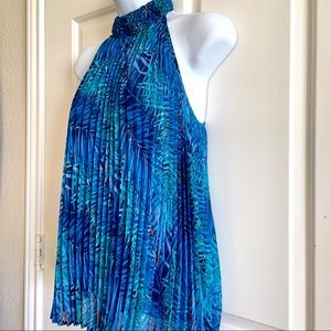 Aqua Turquoise Blue Tropical 🌴 Halter Top NEW!
